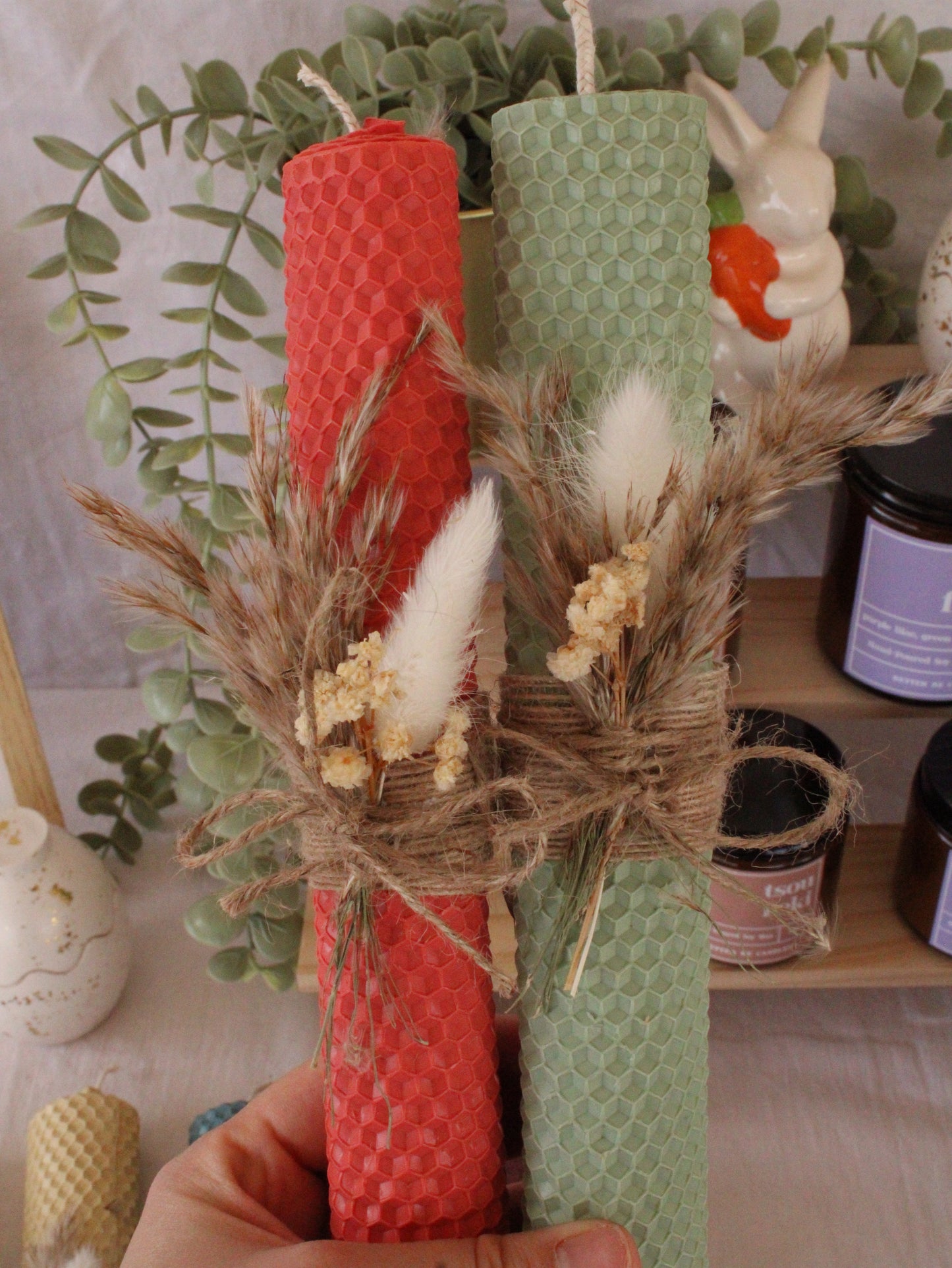 Handmade Honeycomb Easter Candles