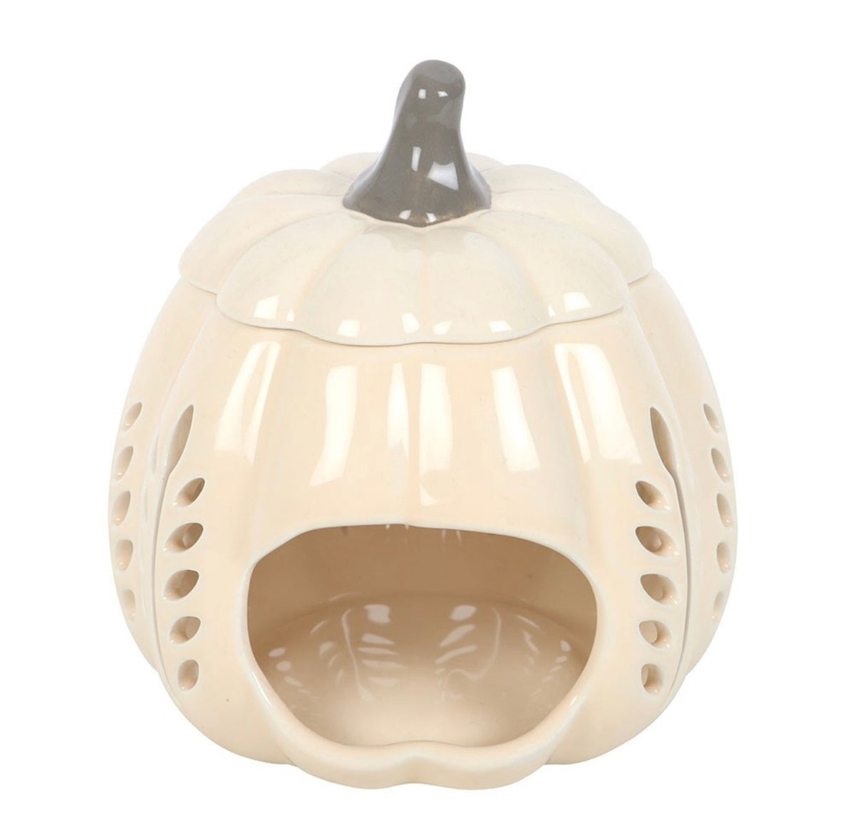 Cream Leaf Pumpkin Wax Burner