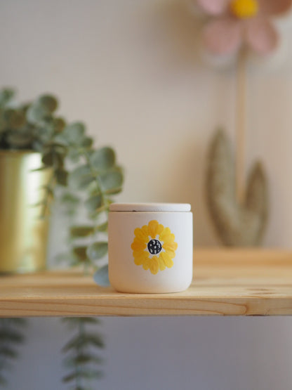 Χειροποίητο Δοχείο από Τσιμέντο-Μαργαρίτα Με Κερί Σόγιας