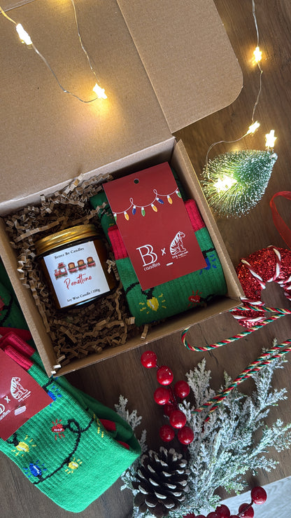 Christmas Box με Κερί & Christmas Socks