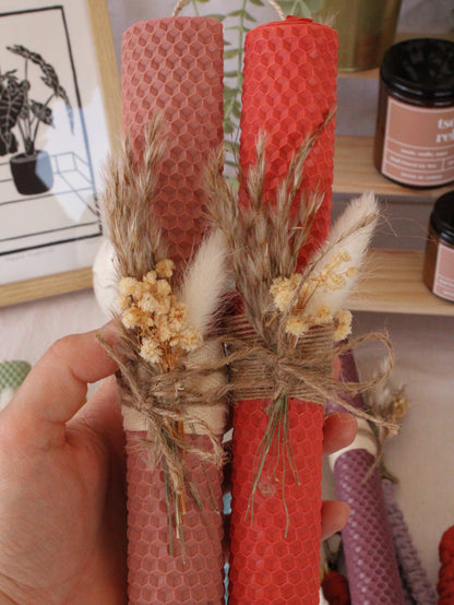 Handmade Honeycomb Easter Candles