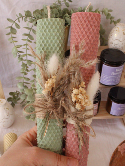 Handmade Honeycomb Easter Candles