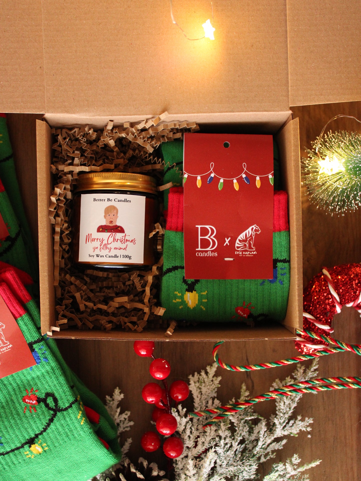 Christmas Box με Κερί & Christmas Socks