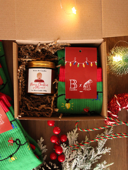 Christmas Box με Κερί & Christmas Socks