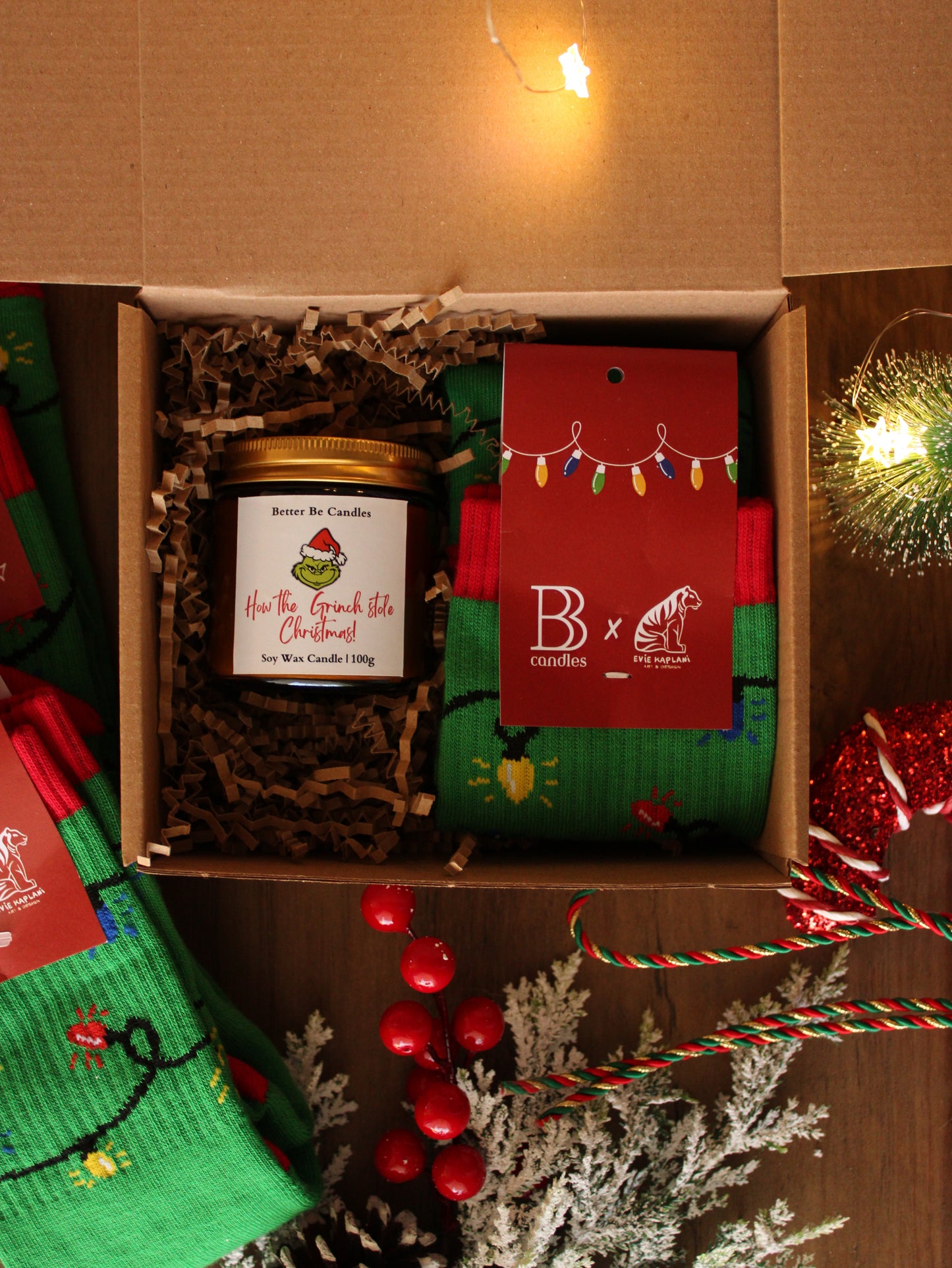 Christmas Box με Κερί & Christmas Socks