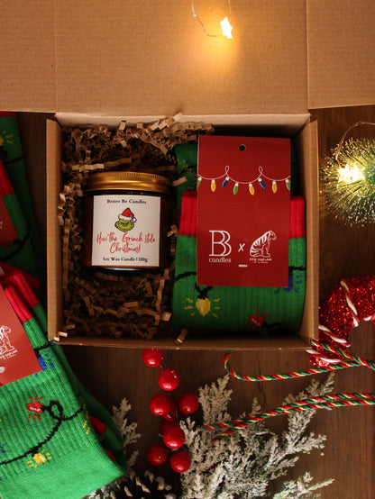 Christmas Box με Κερί & Christmas Socks