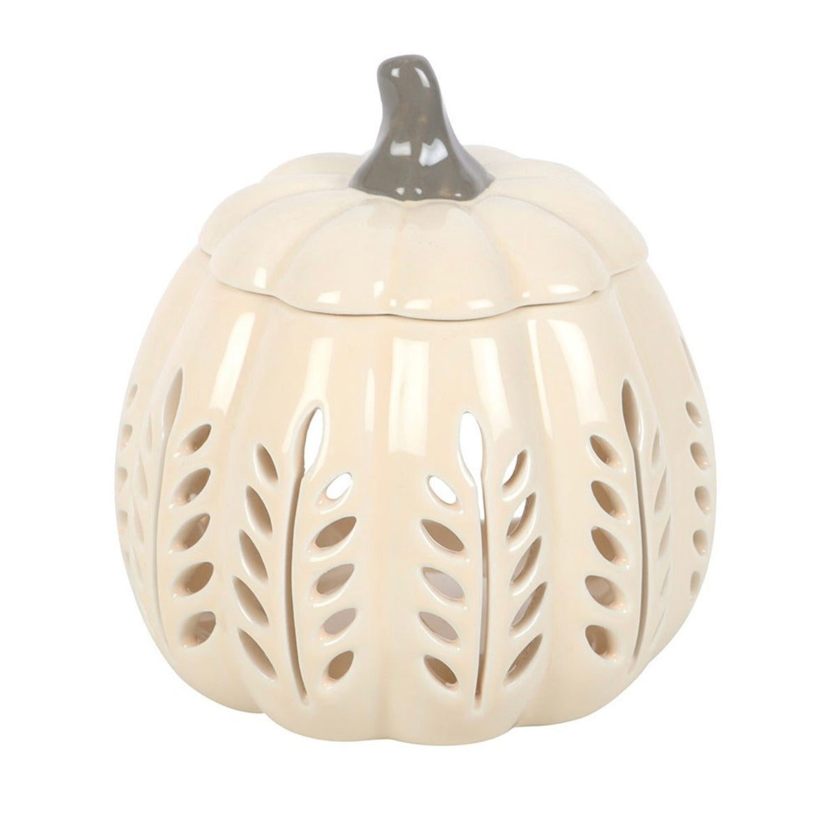 Cream Leaf Pumpkin Wax Burner