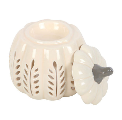 Cream Leaf Pumpkin Wax Burner
